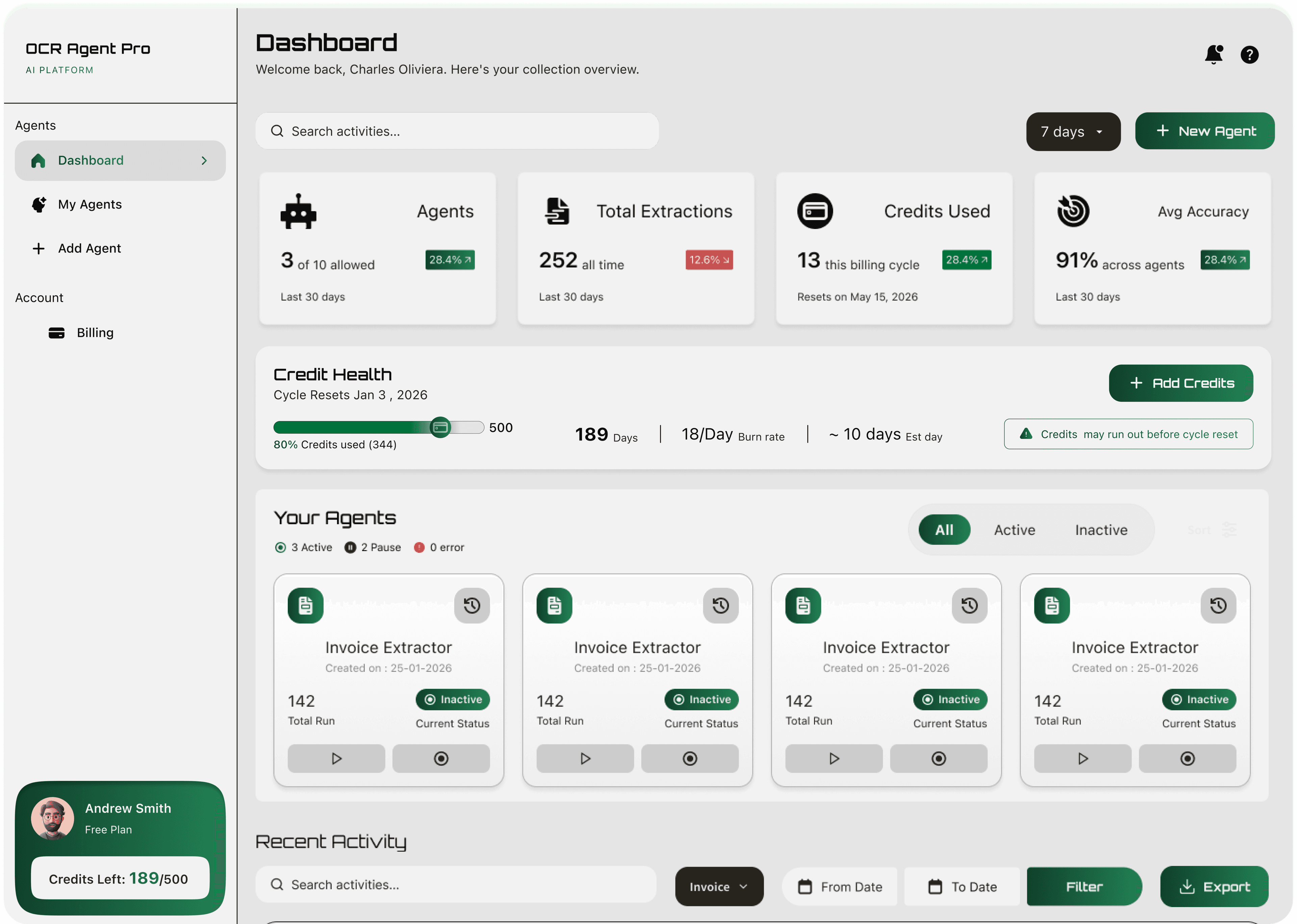 OCR Agent Pro Dashboard
